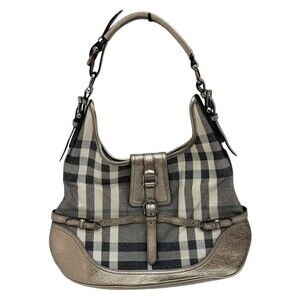 Burberry Hobo Shoulder bag gray silver